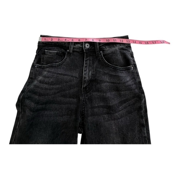 Risen Los Angeles Black Wash High Rise Slim Straight Jeans - Size 27 / 5 - Picture 7 of 12